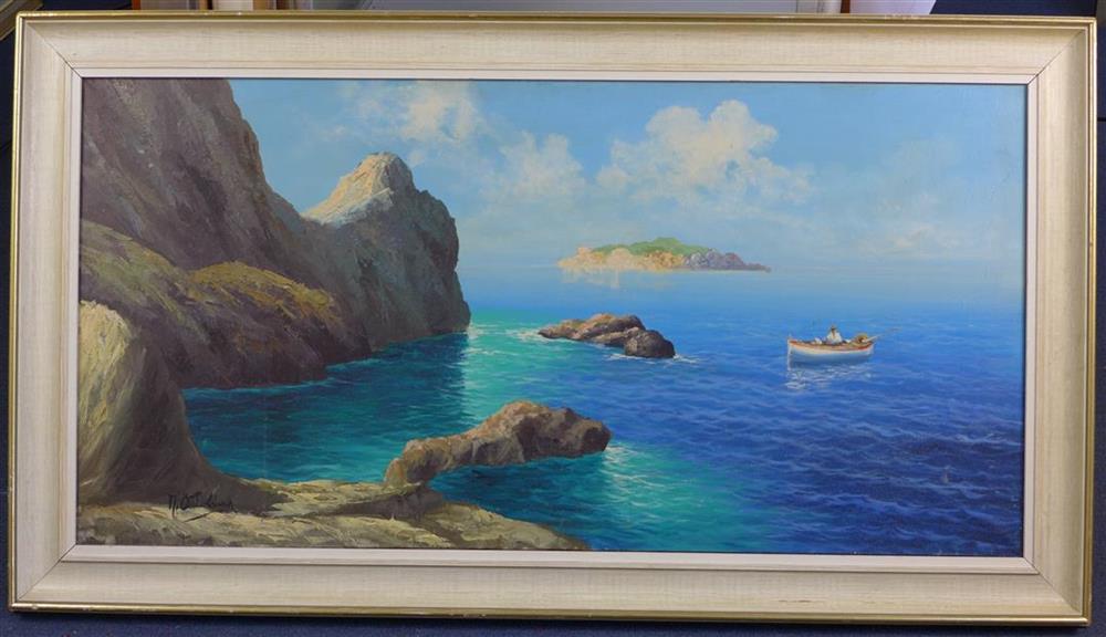 M. Ottolina Neapolitan coastal scene 49 x 98cm